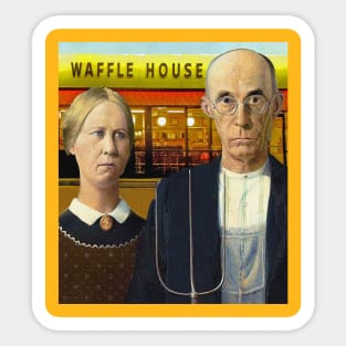 Waffle House American Gothic Sticker
